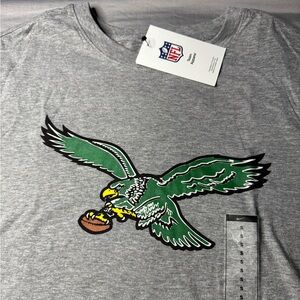 Mens Nike NFL Philadelphia Eagles Kelly Green Graphic Tee Gray NWT
